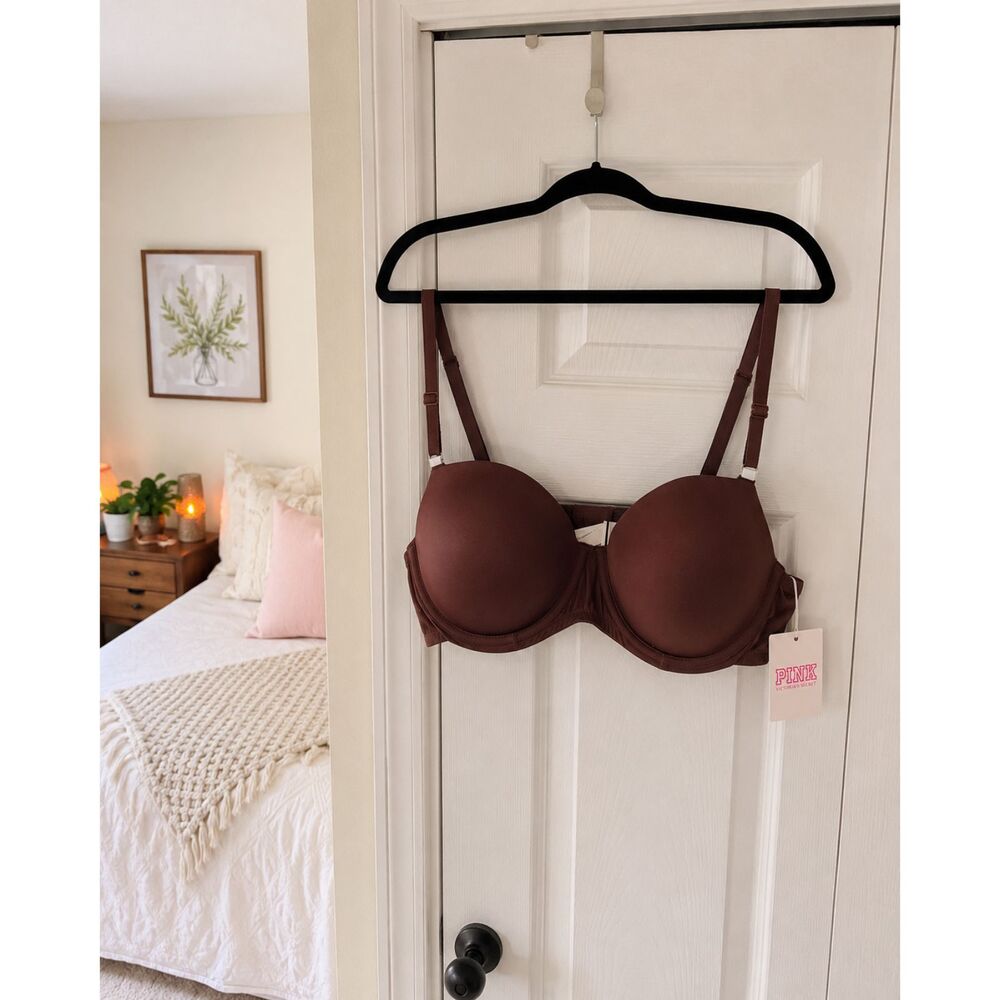Victoria's Secret PINK Wear Everywhere Push Up Bra Brown 34D NWT